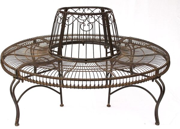 DanDiBo Banc Circulaire en métal Banc JC112404 Banc de pourtour d'arbre Banquette Banc de Jardin D-150cm H-75cm
