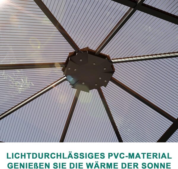 Devoko Tonnelle de Jardin 3x3 Imperméable et Stable, Tonnelle de Jardin Exterieur en Aluminium, Gloriette avec Toit Fixe Résistant aux UV, Hardtop Pavillon Convient pour Les Scènes Extérieures, Gris