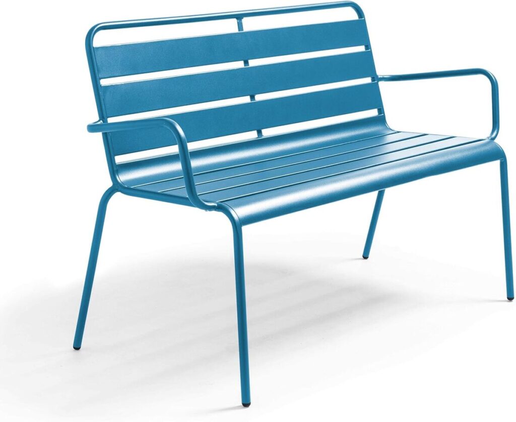 Avis sur le banc de jardin Oviala Palavas bleu pacific