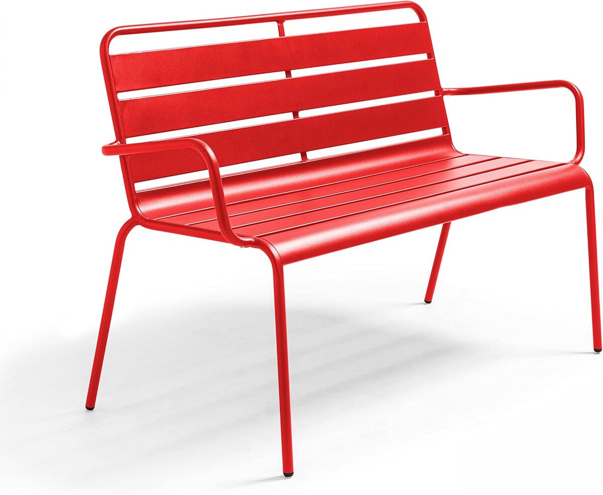 Avis sur le banc de jardin Oviala Palavas rouge