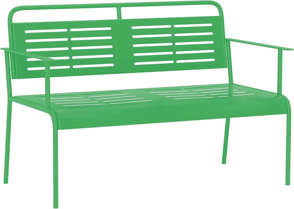 Test : banc de jardin 2 places Outsunny en acier rouge