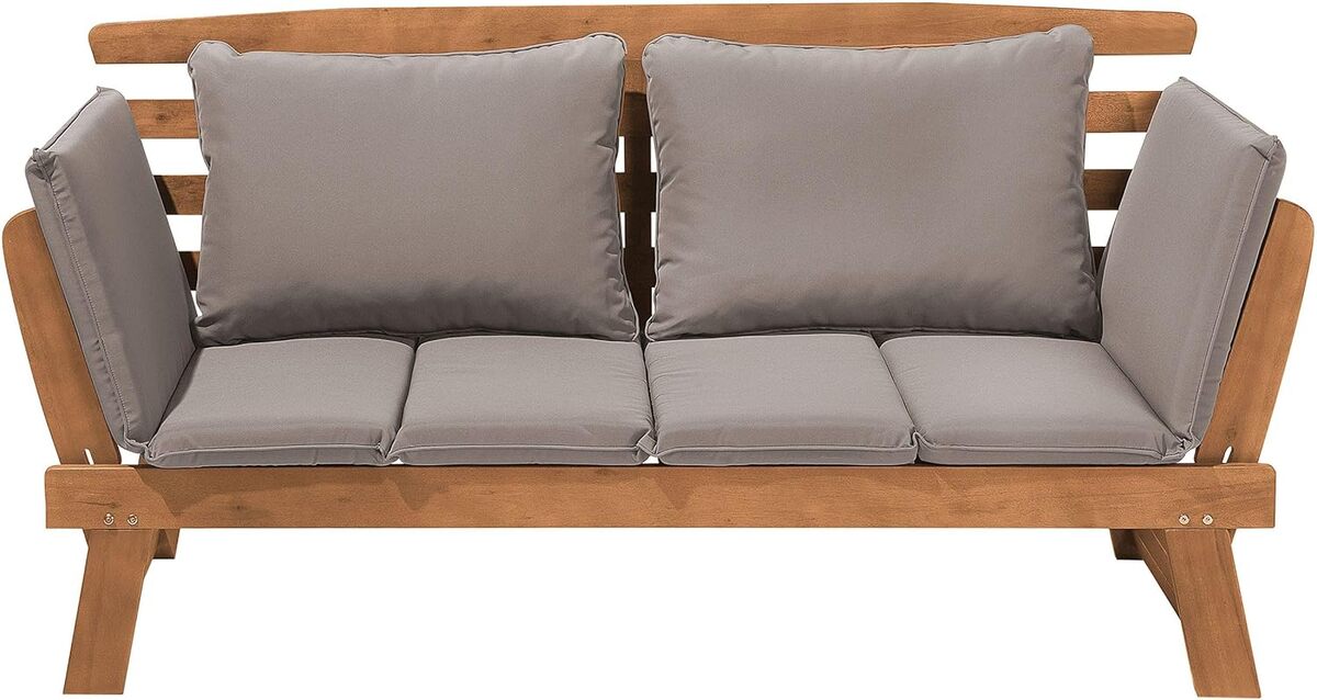 Test : canapé Beliani en bois exotique pour jardin ou terrasse