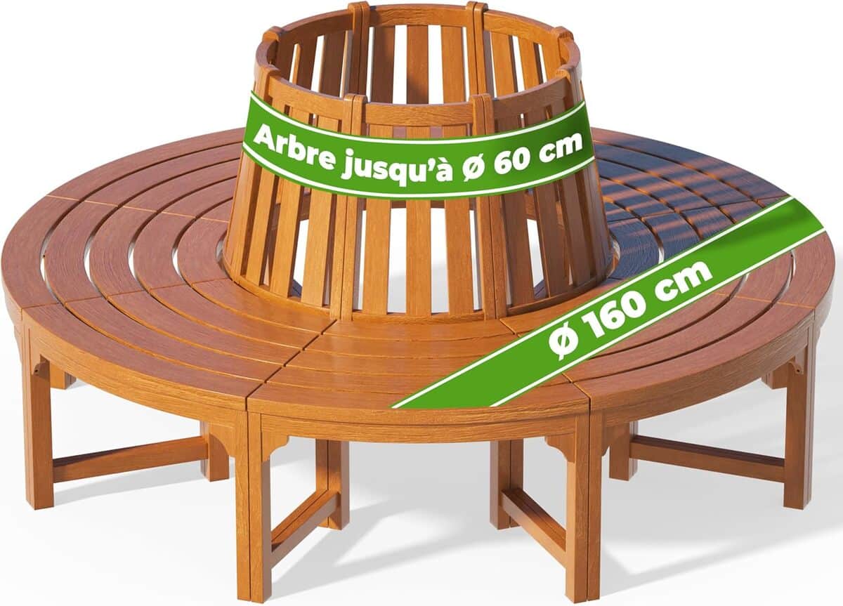 Test du banc circulaire en eucalyptus FSC® Ø 160 cm