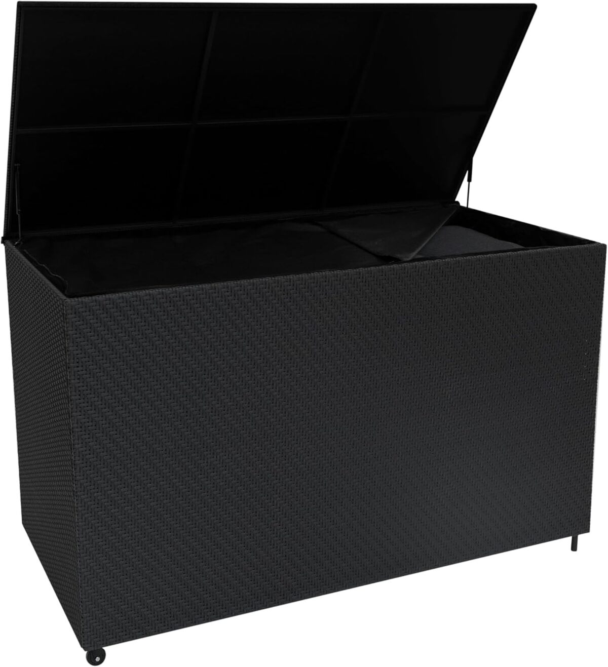 Test du coffre de rangement 996 L en rotin noir avec housse imperméable