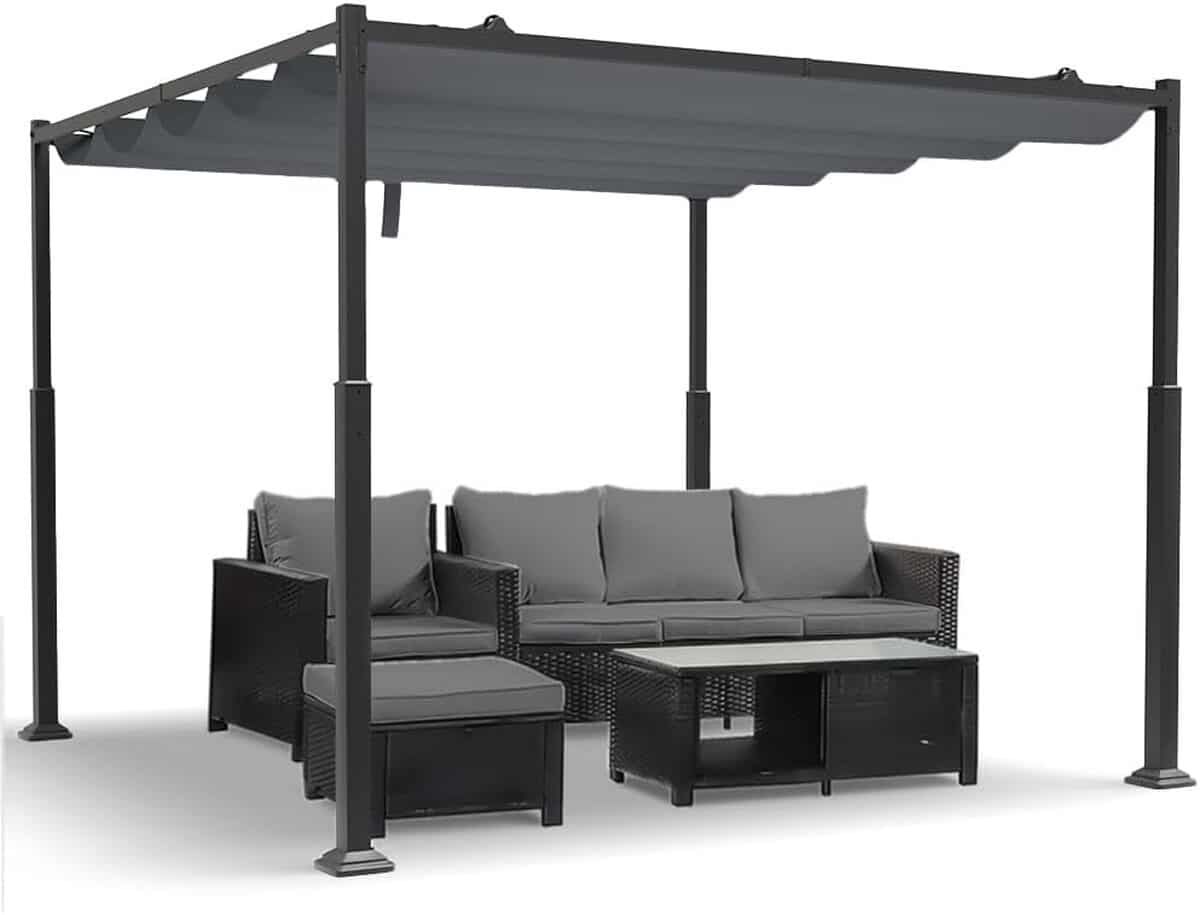 Test : pergola rétractable Vounot 3x3m gris foncé