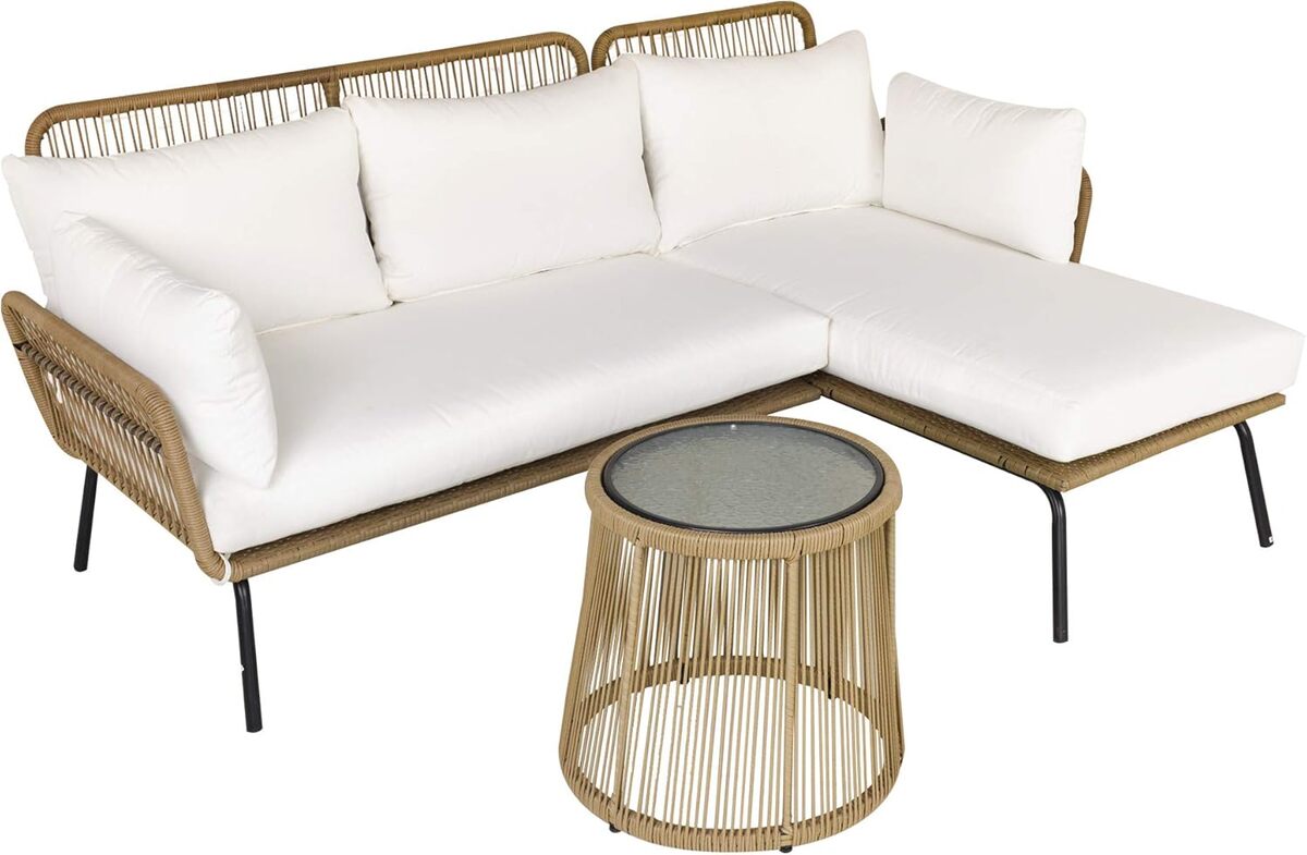 Test : salon de jardin modulable Outsunny en résine tressée 4 places