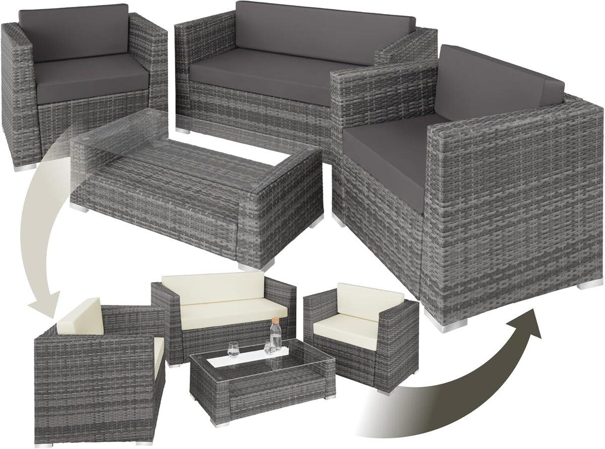 Test : salon de jardin TecTake® 4 places en poly rotin et aluminium