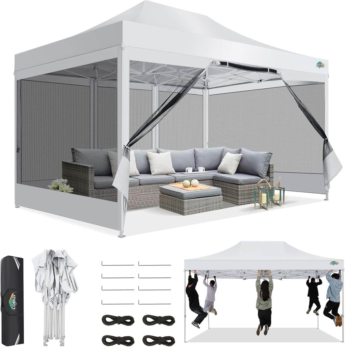 Test : tonnelle pliante COBIZI 3x4, 5 m avec moustiquaire et anti UV