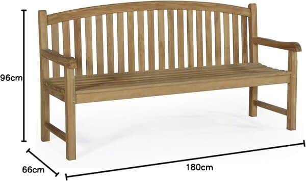 Teck'Attitude Banc en Teck Massif Cambridge 180 cm