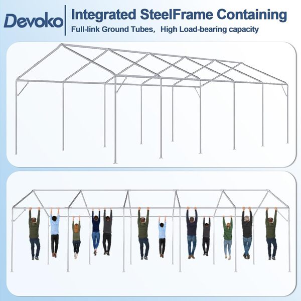 Devoko Tente de Reception,Barnum avec Protection UV 50+,Tente Reception 560g/m² Bâche PE,tonnelle de Jardin Exterieur,Barnum Pliant pour Les réunions de Famille fêtes Mariages,Blanche