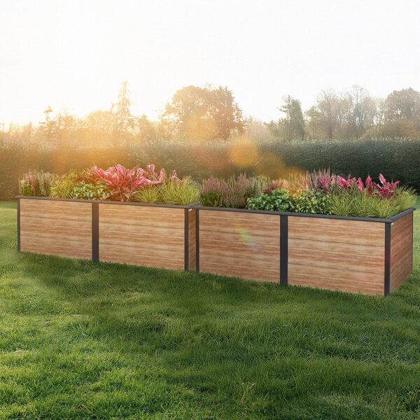 Zelsius Parterre surélevé pour Jardin ou Balcon Anthracite RAL 7016 | 200 x 100 x 77 cm | Potager, lit de Fleurs, lit de Plantes, bac à Plantes, bac à Fleurs, Plate-Bande