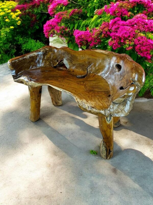 Kinaree Padang Banc 2 places en teck racine pour jardin, terrasse ou jardin d'hiver en teck