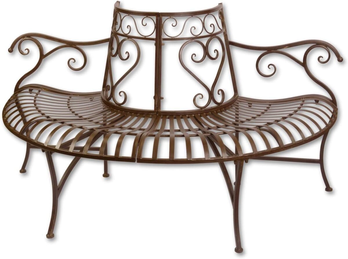 Test : banc de jardin aubaho style antique 146cm en métal brun
