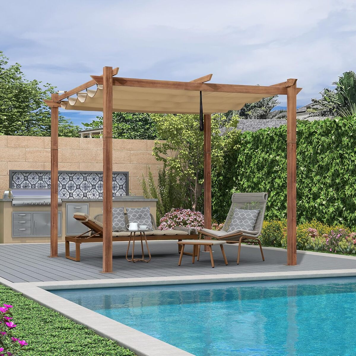Test de la pergola aluminium Purple Leaf 3x3 m : élégance et utilité