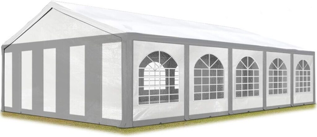 Test de la tente de réception TOOLPORT 5x10 m en PE 450 N