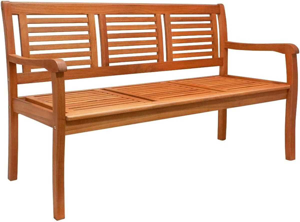 Test du banc de jardin en bois eucalyptus Casaria 3 places