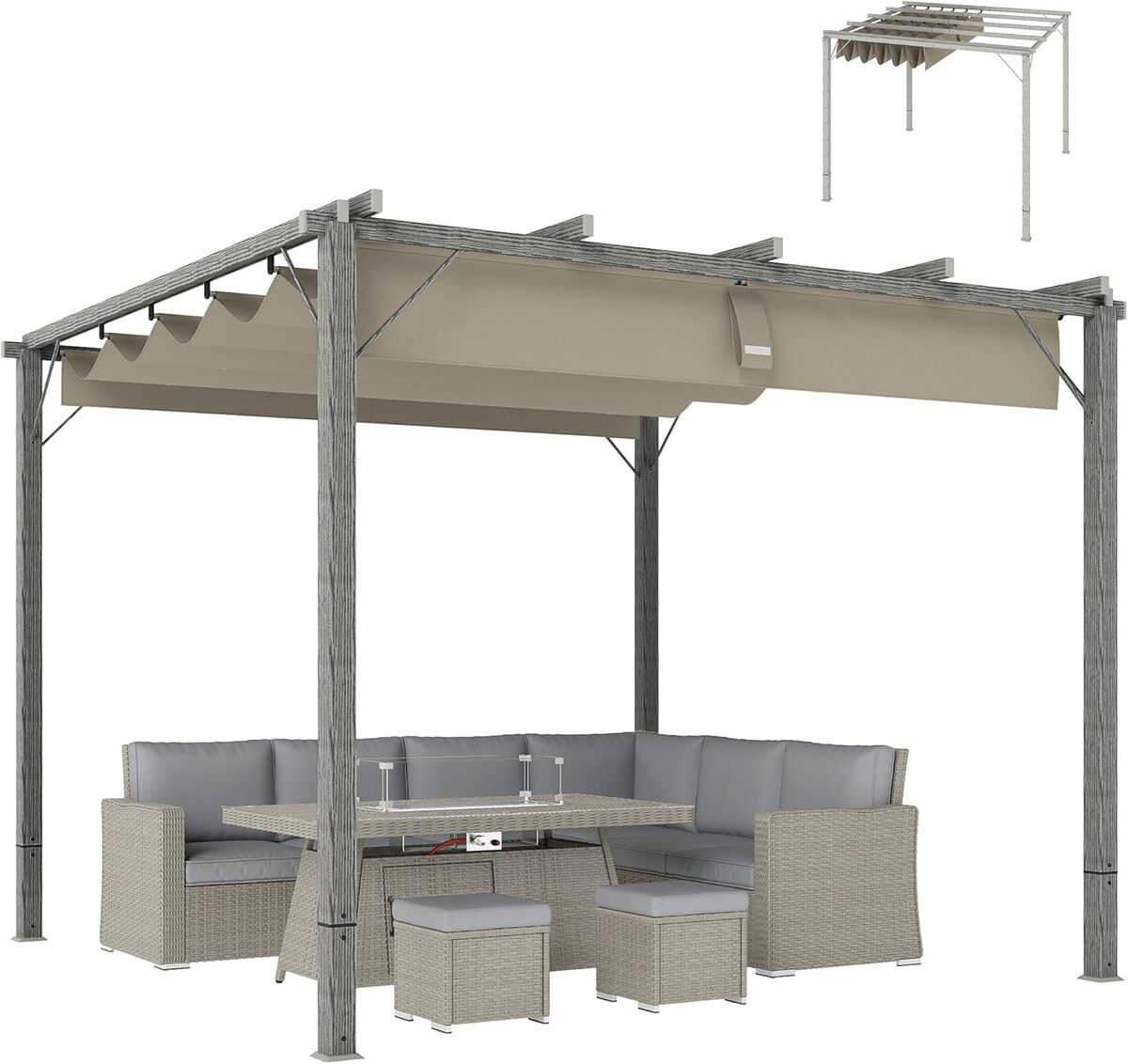 Test Outsunny pergola : tonnelle autonome 3x3 m réglable et résistante