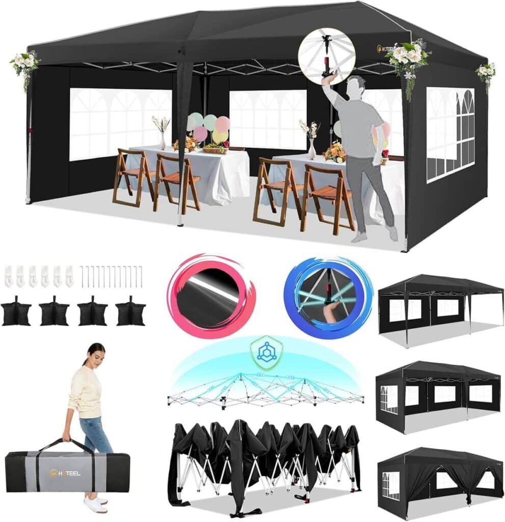 Test : tonnelle pliante Hoteel Barnum 3x6 avec parois et sacs de sable