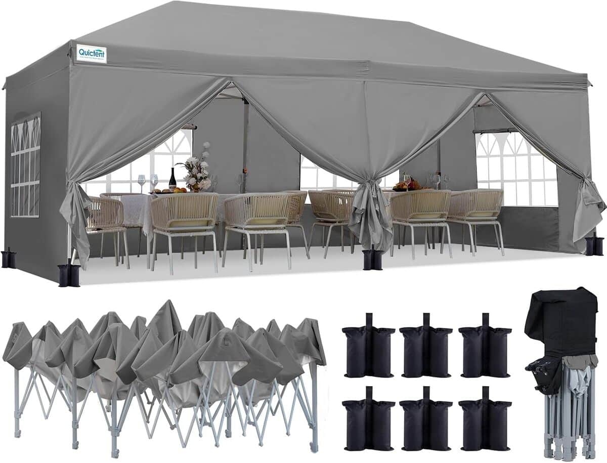 Test : tonnelle pliante Quictent 3 x 6 m avec parois latérales