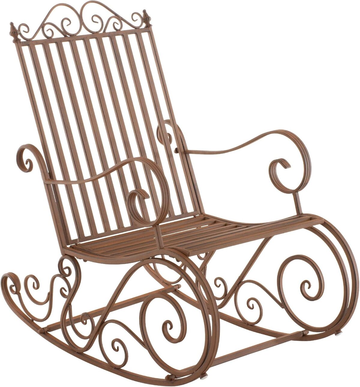 Avis sur le fauteuil à bascule Smilla de CLP : style rustique en fer marron