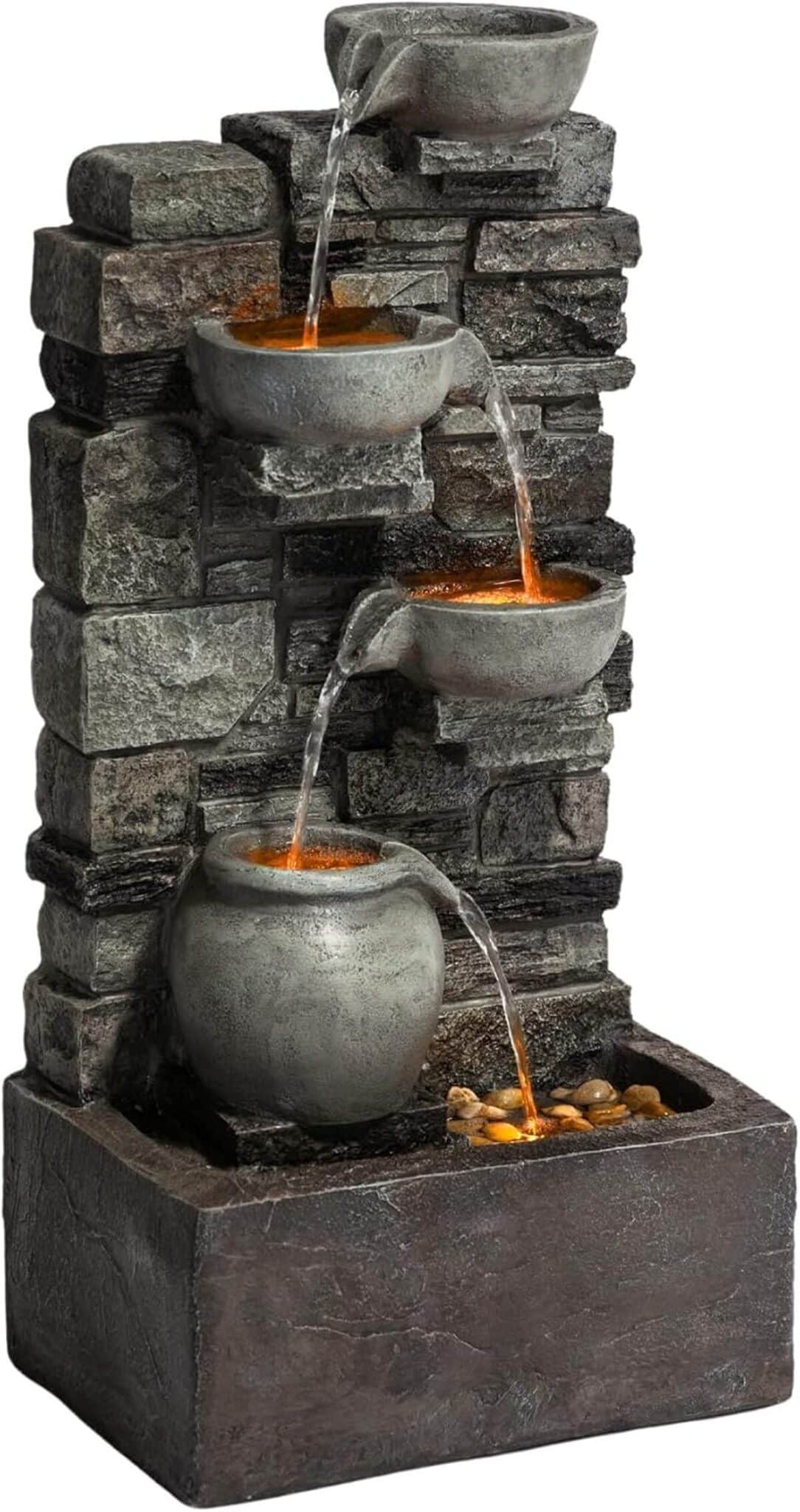 Test de la fontaine cascade Teamson Home 4 niveaux LED