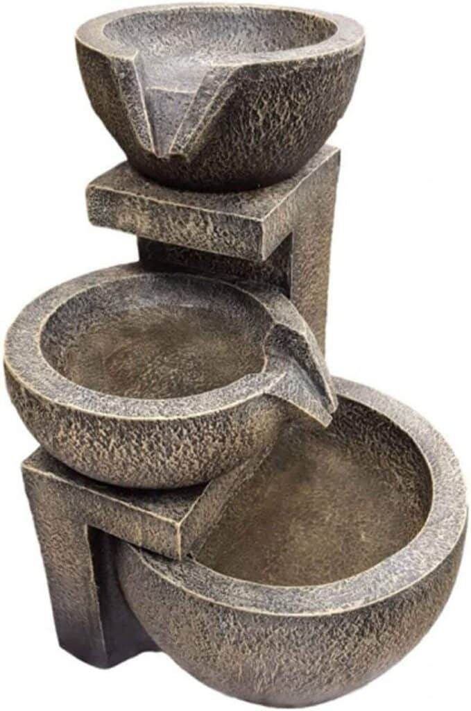 Test de la fontaine solaire cascade genoa pour jardin oriental