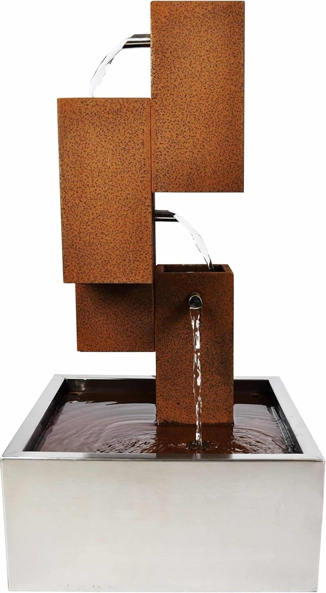 Test de la fontaine LED Köhko® 65 cm en acier Corten