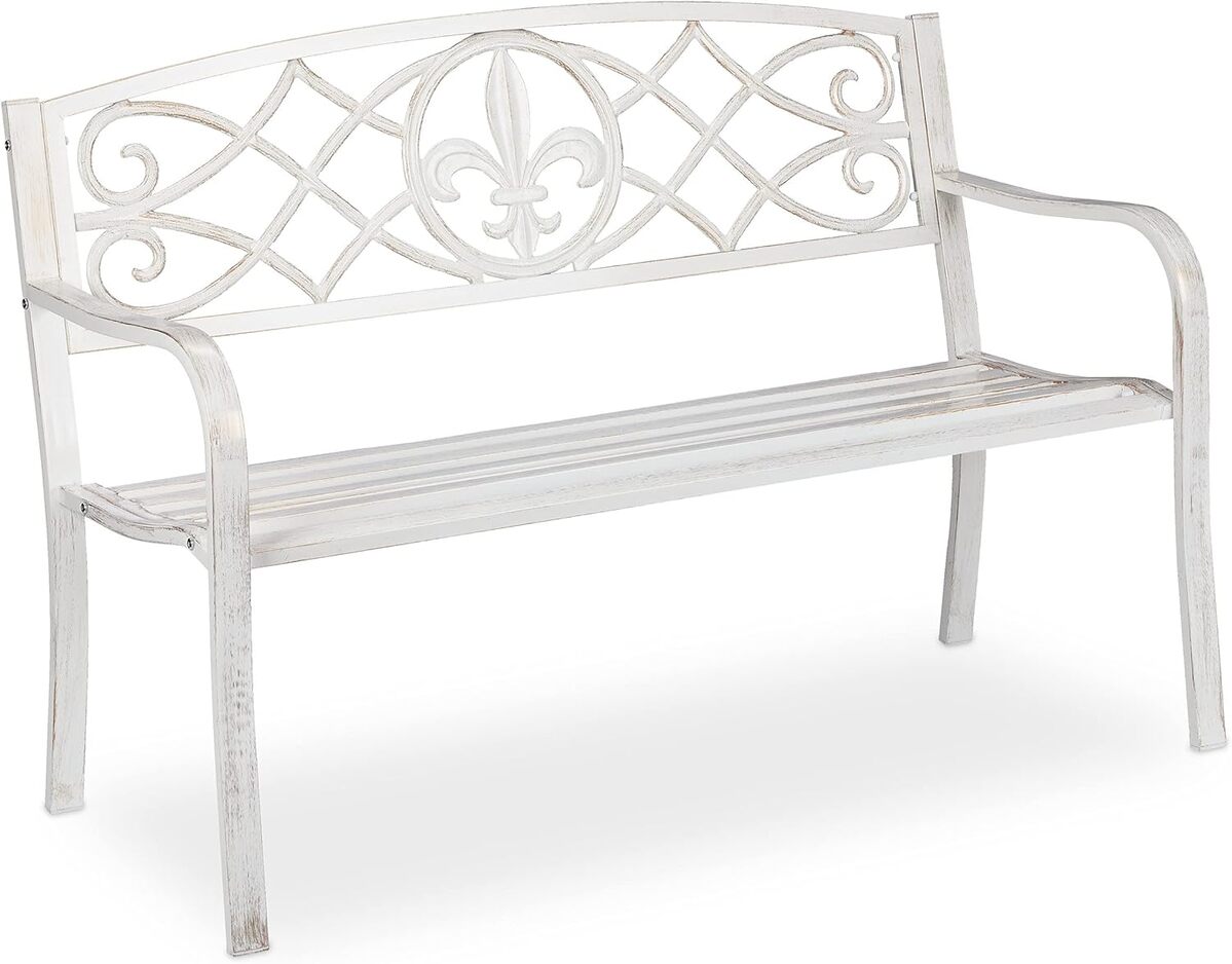 Test du banc de jardin Relaxdays : design solide en métal et fonte