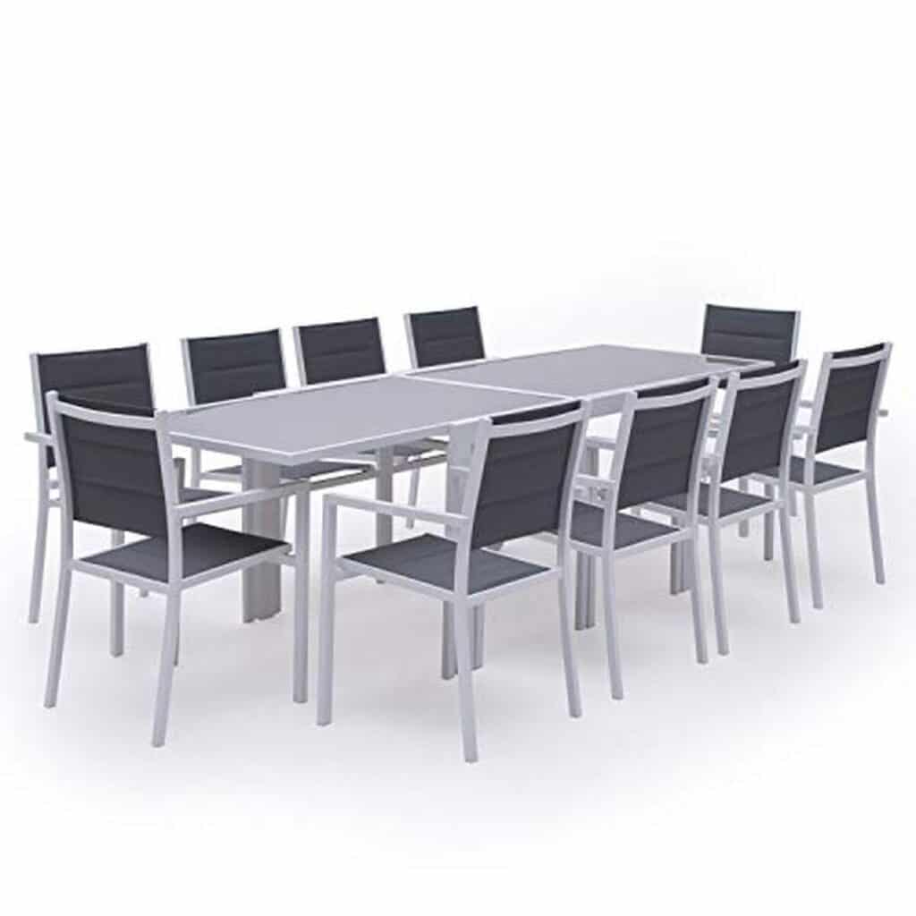 Test : salon de jardin extensible Happy Garden LAMPEDUSA 10 personnes