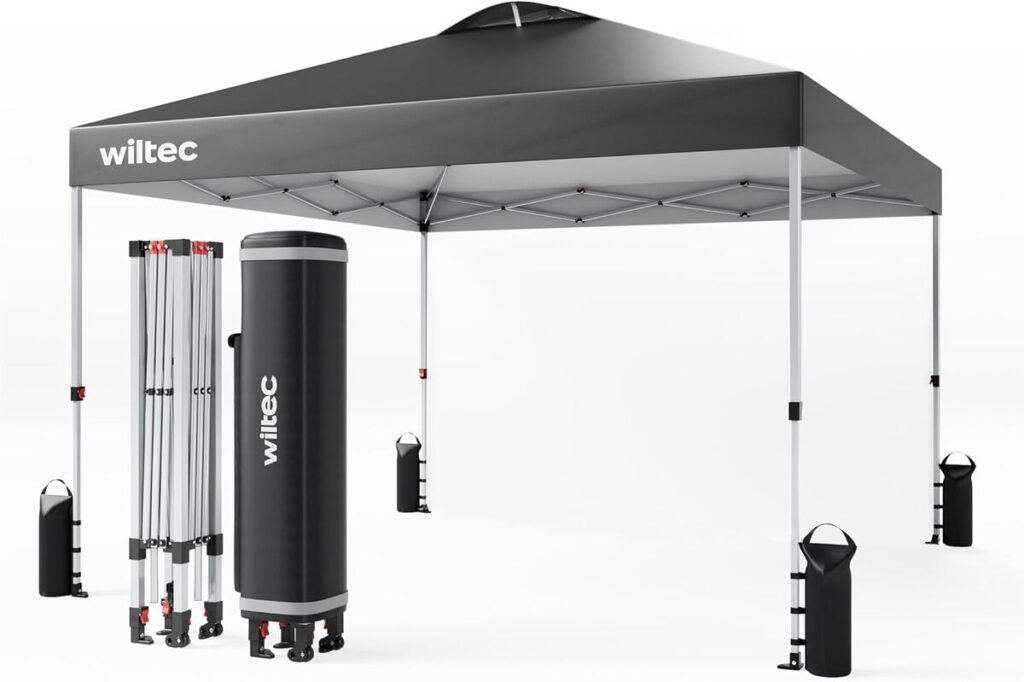 Test : tonnelle pliante Wiltec 3x3 avec cadre robuste et sac