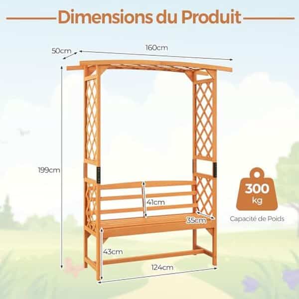 Découvrez notre test de l'arche jardin GOPLUS avec banc et treillis : esthétique, pratique et idéal pour embellir votre espace extérieur.