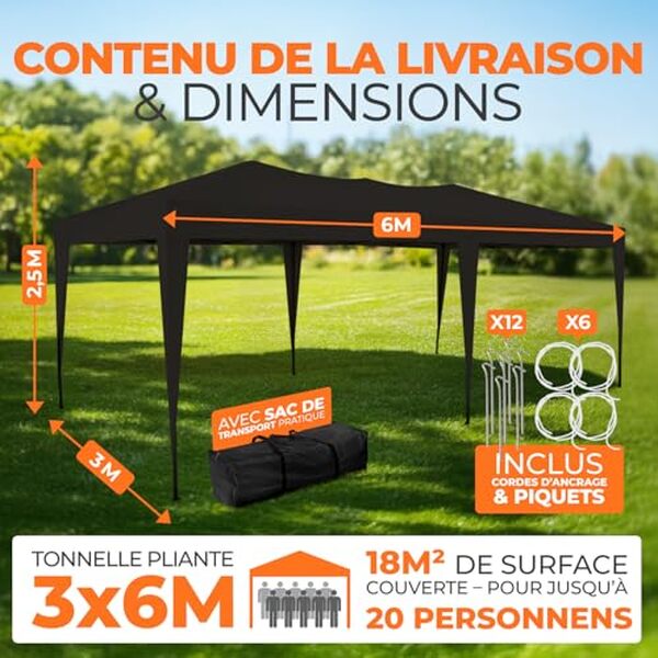 Découvrez notre analyse détaillée de la tonnelle pliante Kronenburg 3x6 m : résistance aux intempéries, protection UV 50+ et facilité de montage pour vos événements en extérieur.