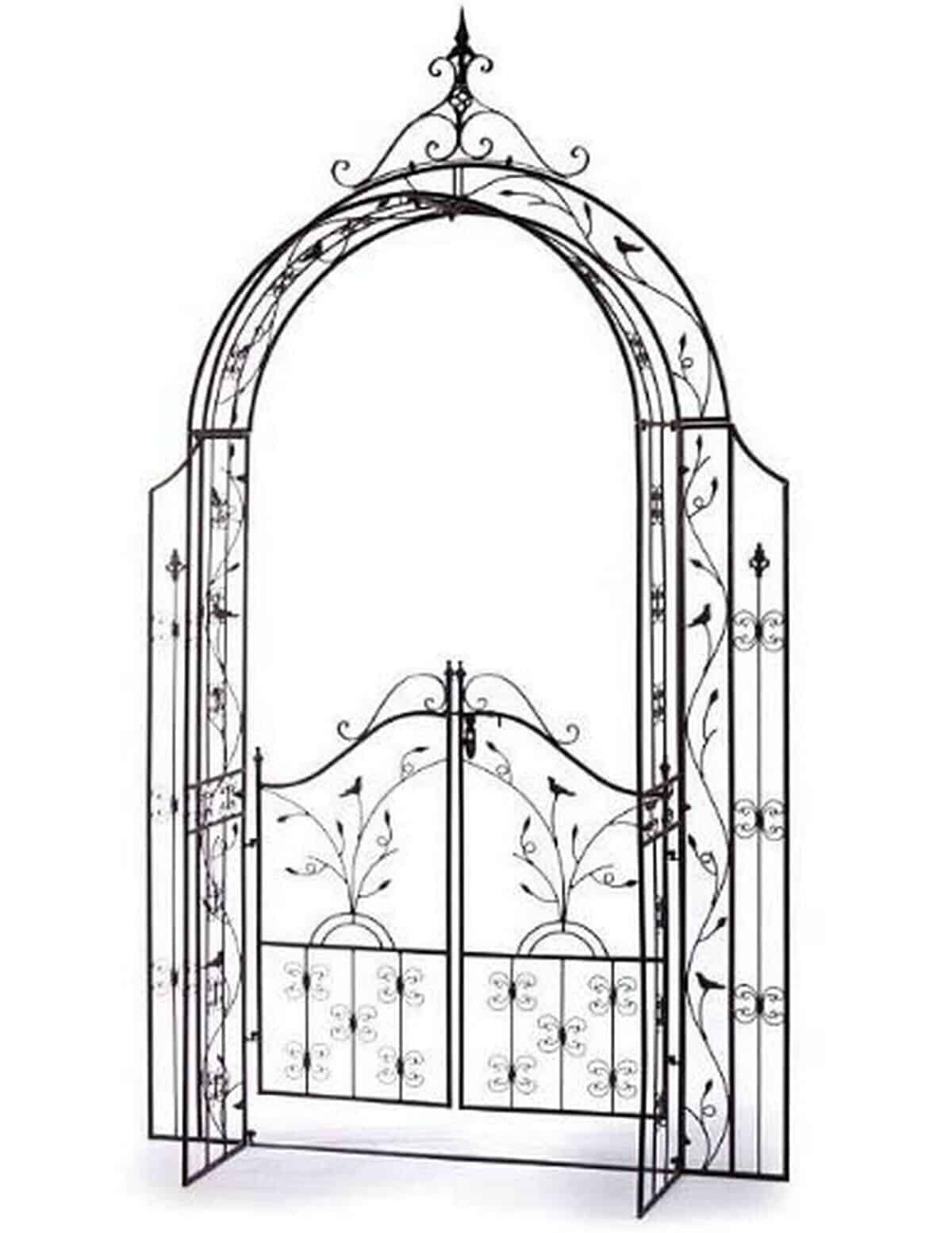 Avis sur l'arche de rosiers en métal avec porte 04