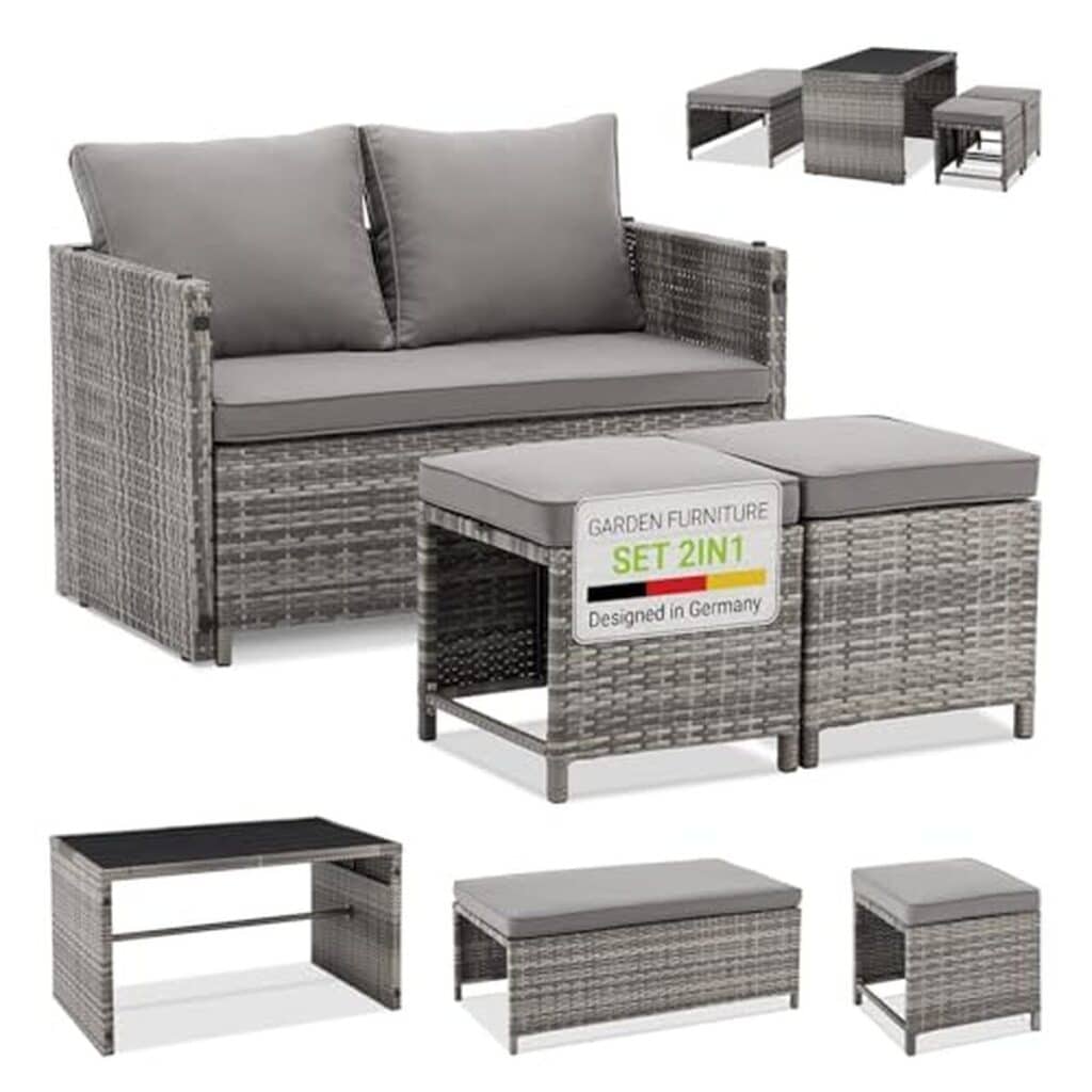 Avis sur l'ensemble mobilier de jardin Jamaika de Juskys : style et confort en extérieur