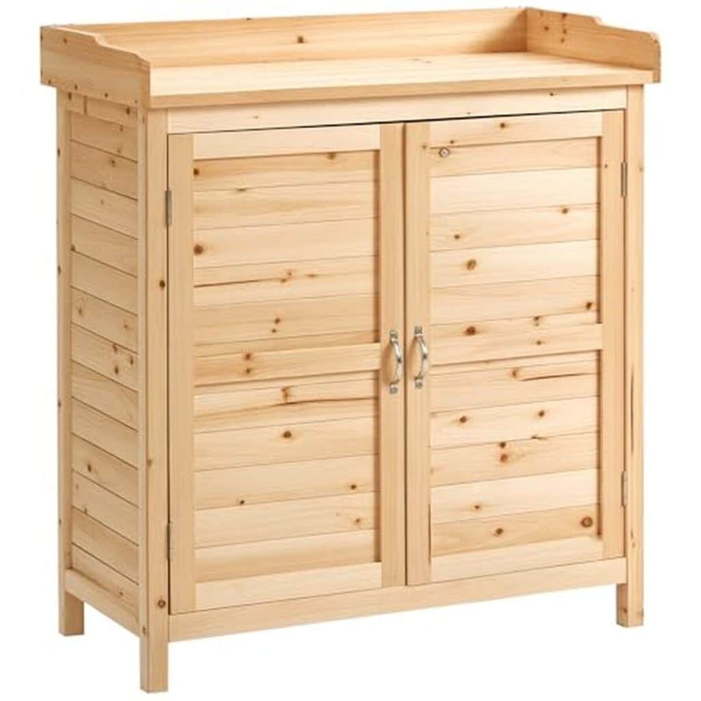 Test de l'armoire de jardin Outsunny en bois massif