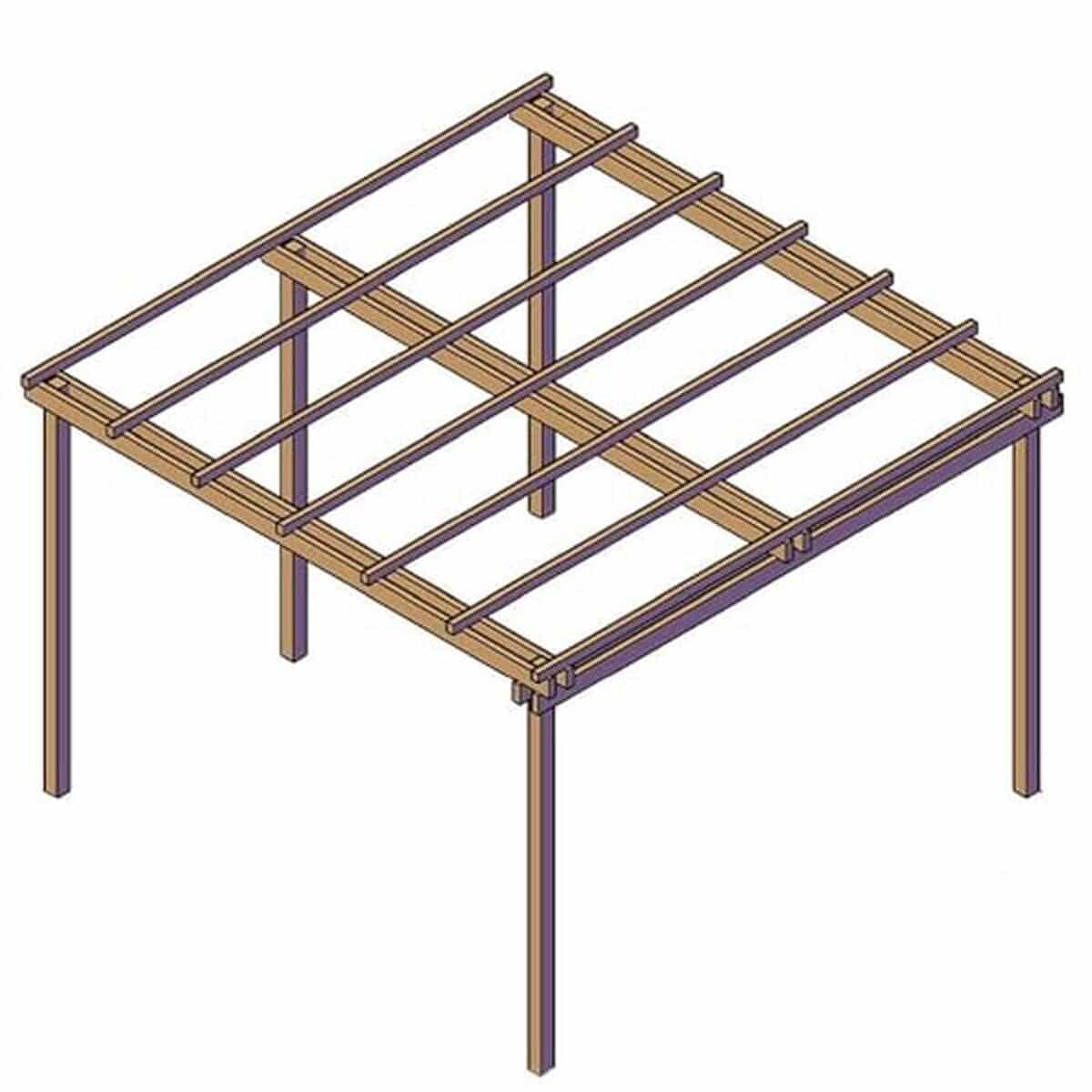 Test pergola bois de pin personnalisable 240x240 cm