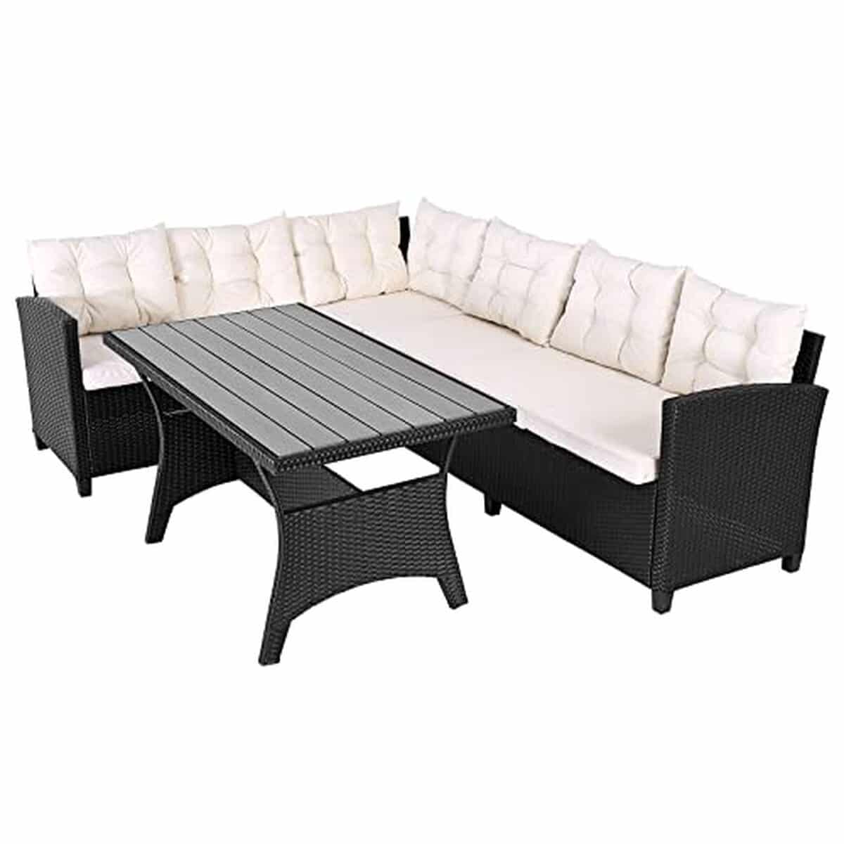 Test : salon de jardin Casaria en polyrotin noir 6 personnes