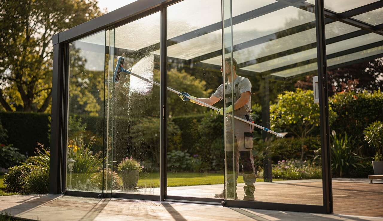 Nettoyer les surfaces vitr&eacute;es de l'abri