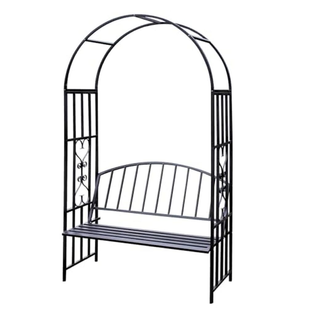 Test de l'arche de jardin Turin avec banc