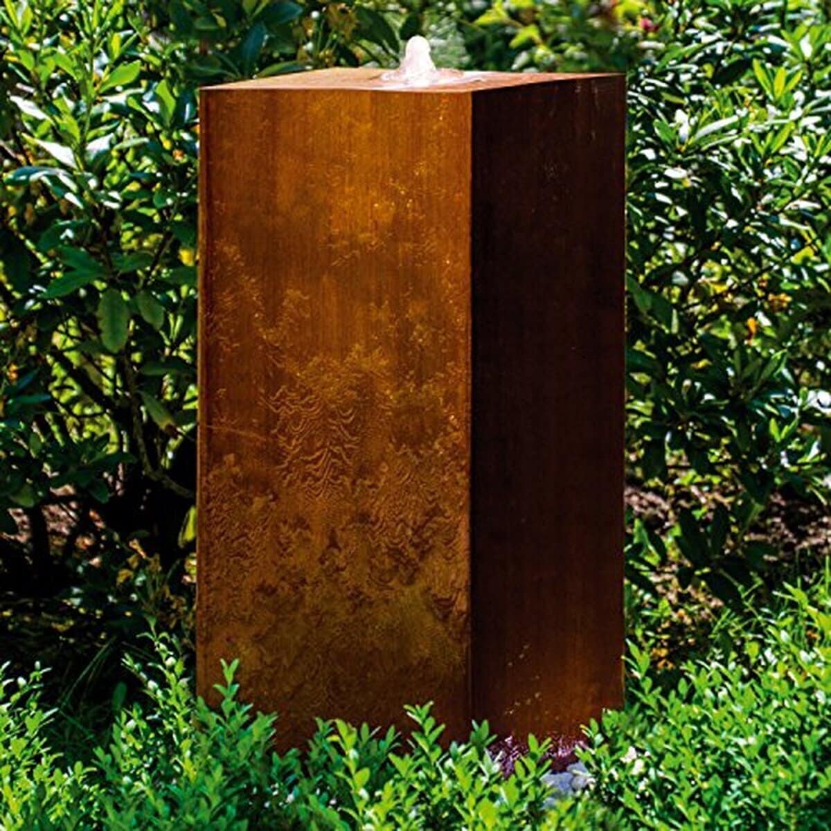 Test du cube fontaine köhko Pérou 31004 en acier corten avec LED
