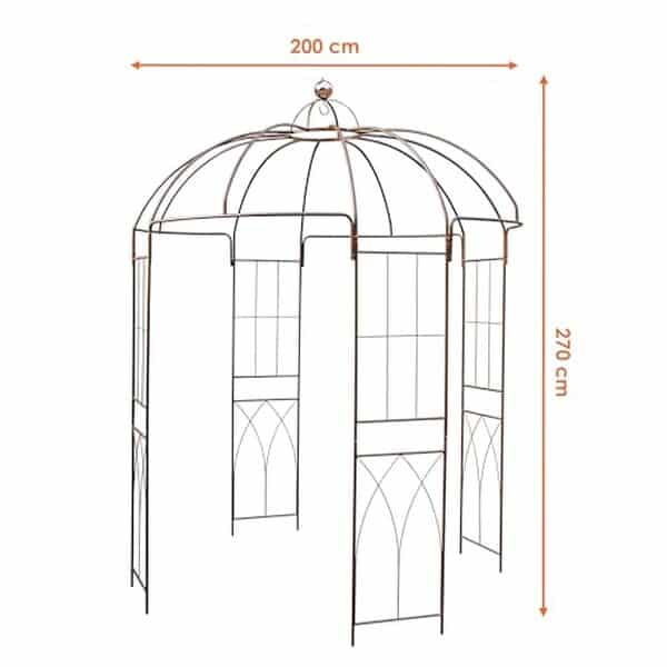 Découvrez notre avis sur la tonnelle à roses marron rouille 270x200 cm : un atout charme pour votre jardin floral avec sa structure robuste et élégante