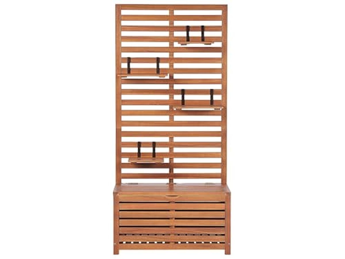 Test du banc de rangement extérieur Beliani Matino en bois d'acacia 80 cm