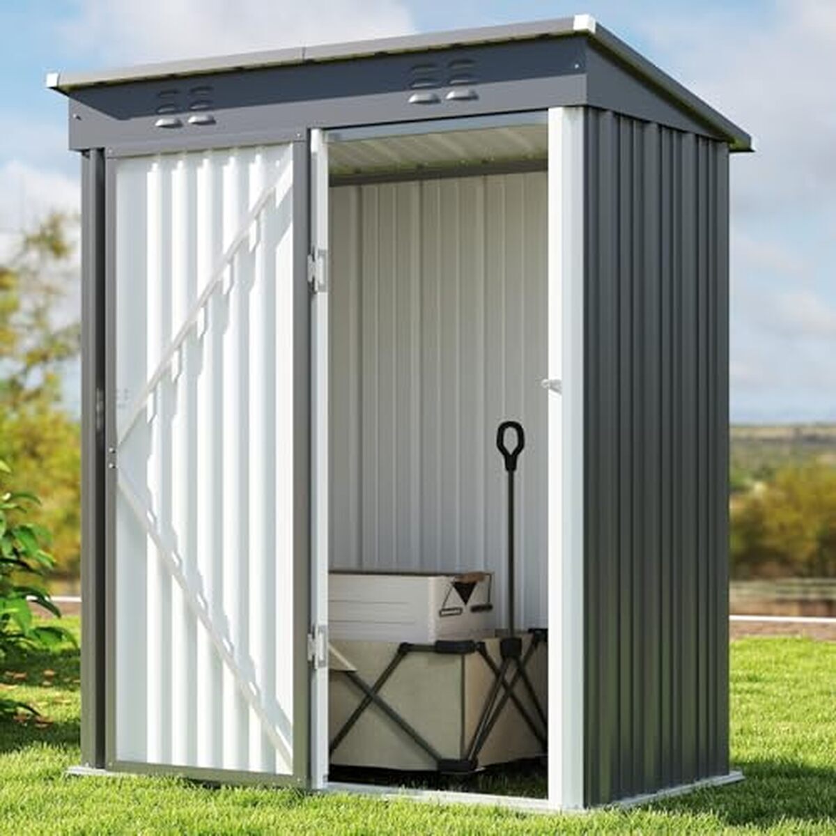 Test du Bealife abri de jardin en métal 180x162x95 cm : rangement extérieur optimal