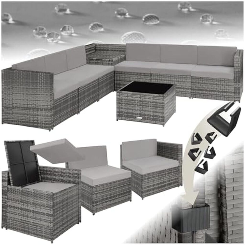 Test : salon de jardin modulable TecTake® en rotin 6 places
