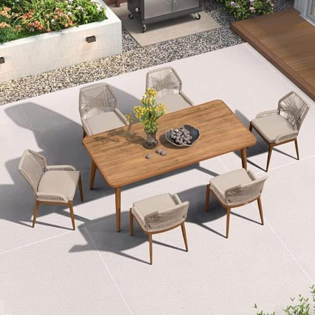 Test : salon de jardin Purple Leaf en aluminium aspect teck