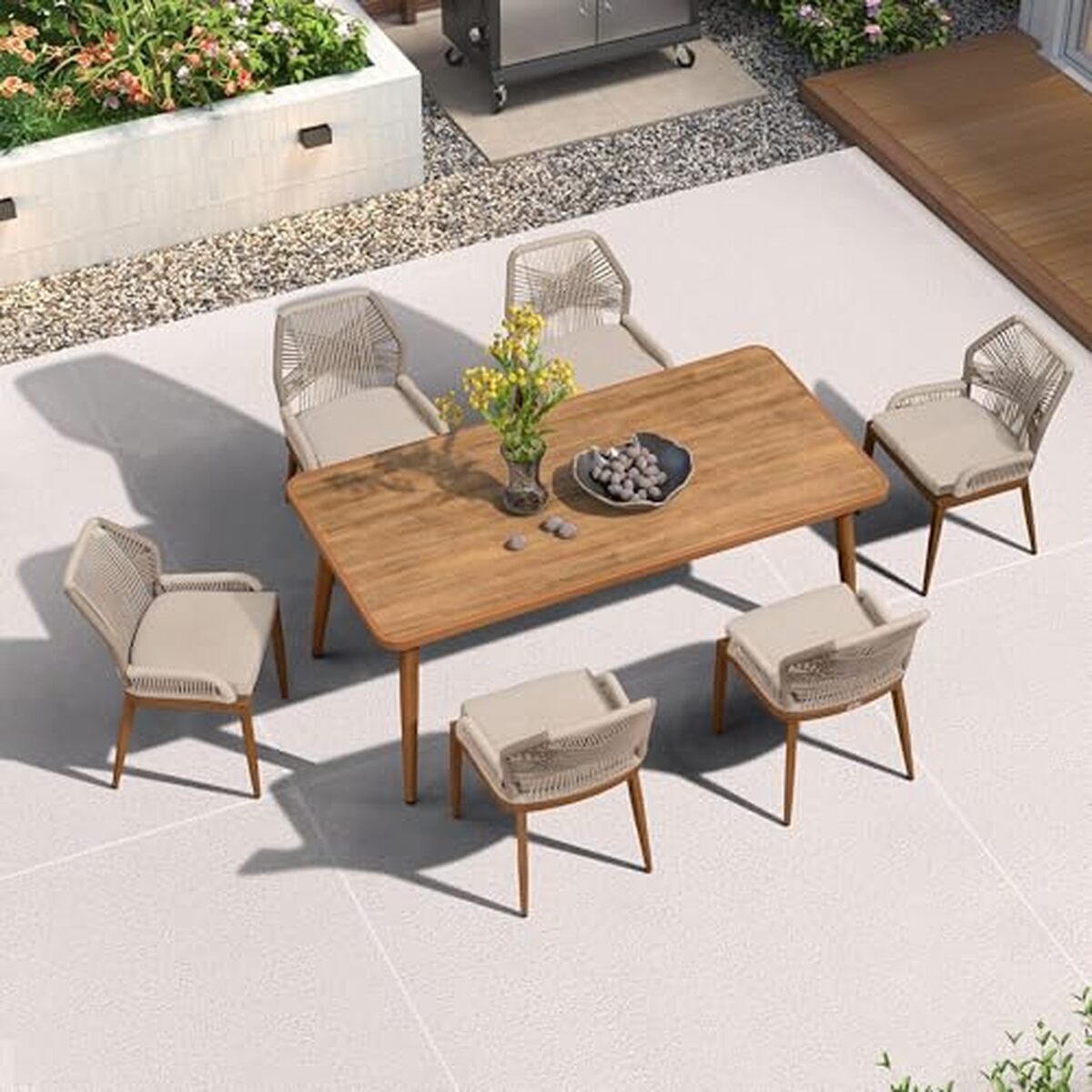 Test : salon de jardin Purple Leaf en aluminium aspect teck