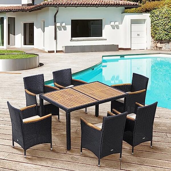 Découvrez notre test complet de l'ensemble salon Outsunny pour 6 personnes : qualité, confort et design pour transformer votre espace extérieur en oasis de détente.