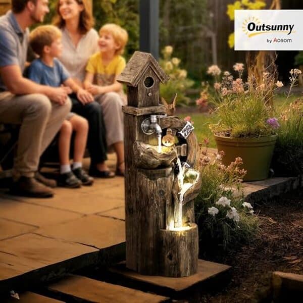 Découvrez notre test complet de la fontaine Outsunny 2 en 1 avec maison pour oiseaux et éclairage LED : caractéristiques, avantages et conseils d'installation pour votre jardin.