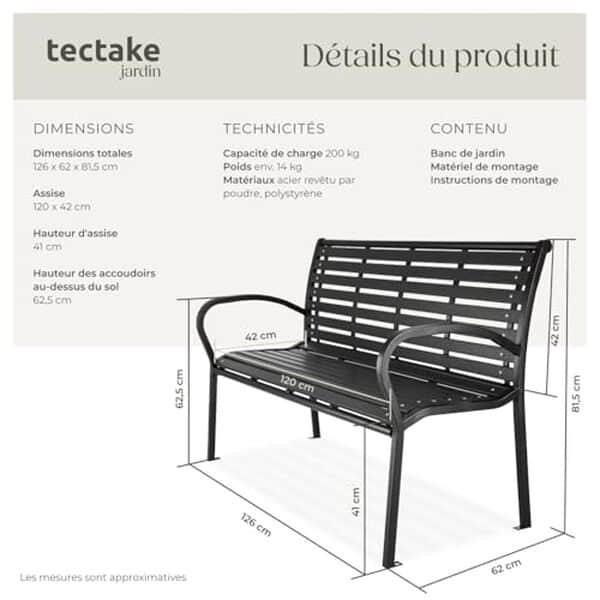 Découvrez notre test détaillé du banc de jardin TecTake : robustesse, design et durabilité du bois et acier pour votre terrasse.