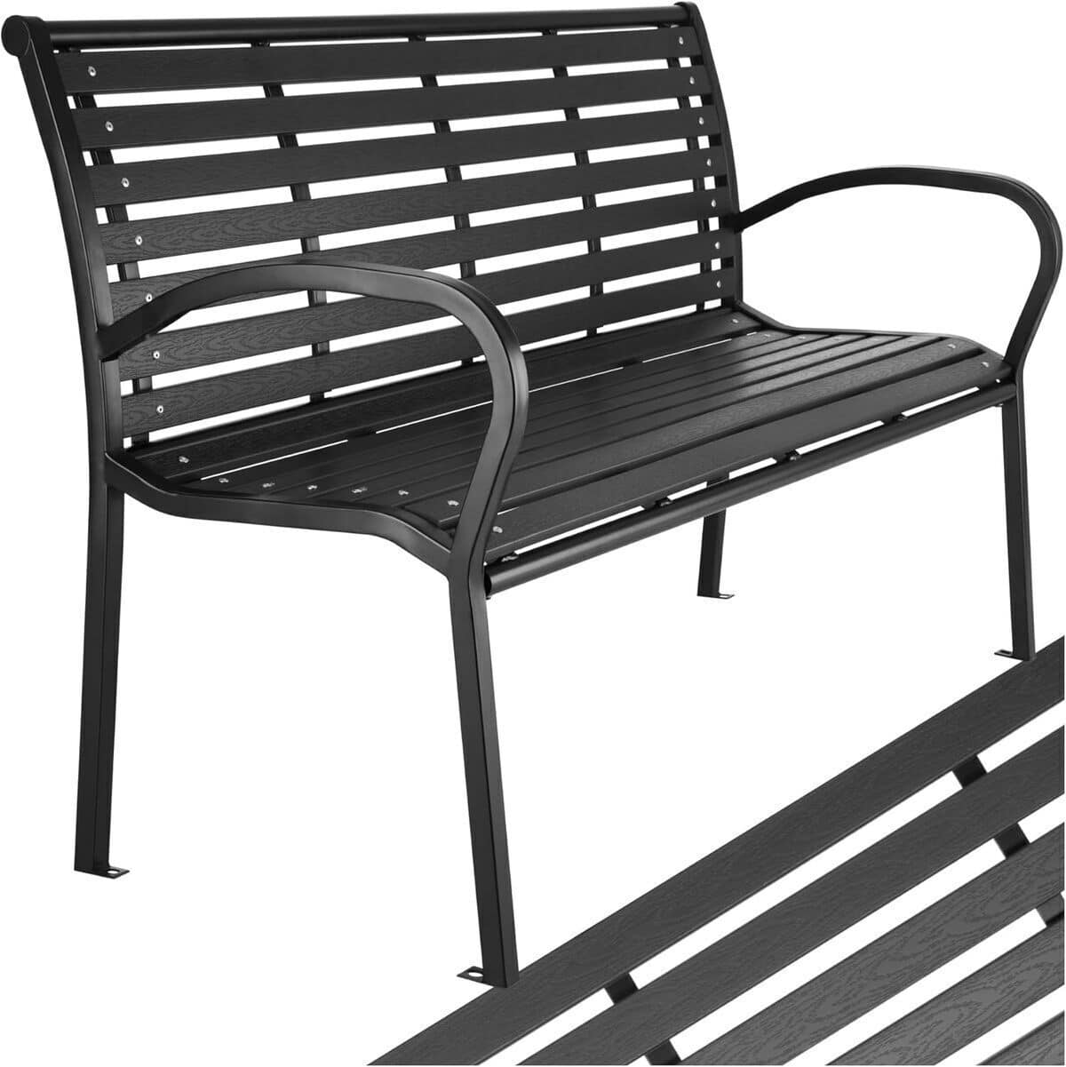 Test du banc de jardin TecTake solide en bois et acier